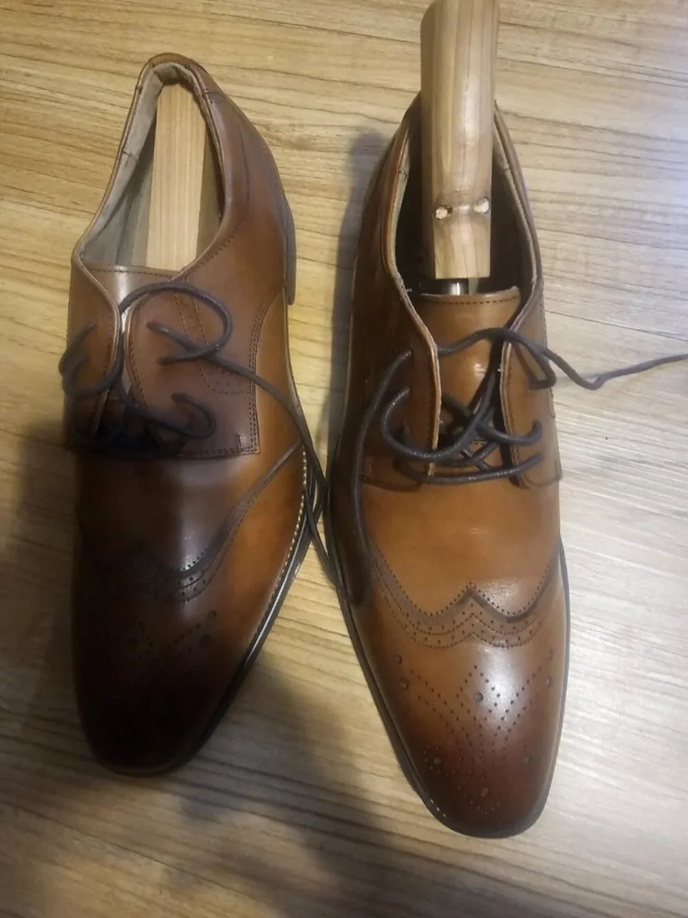 Joseph Abboud Andrew Shoes Wingtip Oxford Dress Leather Brown Mens 10.5 D